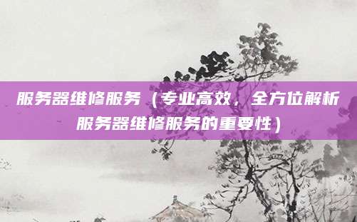 服务器维修服务（专业高效，全方位解析服务器维修服务的重要性）