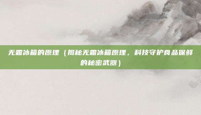 无霜冰箱的原理（揭秘无霜冰箱原理，科技守护食品保鲜的秘密武器）