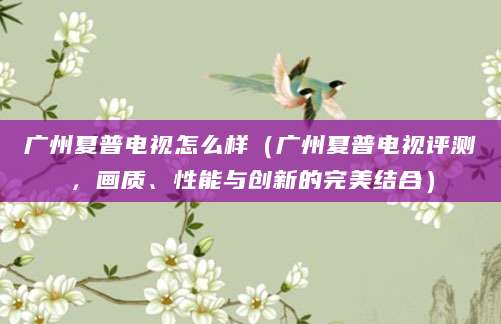 广州夏普电视怎么样(广州夏普电视评测,画质、性能与创新的完美结合)
