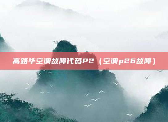 高路华空调故障代码P2(空调p26故障)