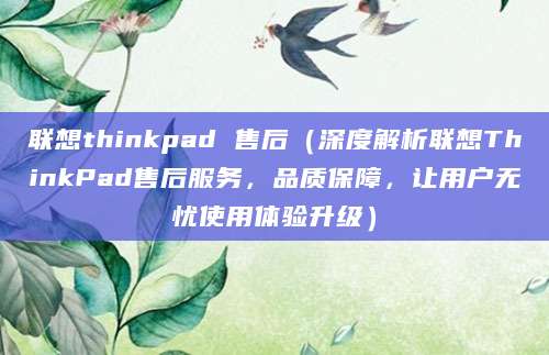联想thinkpad 售后（深度解析联想ThinkPad售后服务，品质保障，让用户无忧使用体验升级）