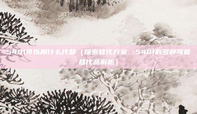 5401可以用什么代替（探索替代方案，5401的多种可能替代品解析）