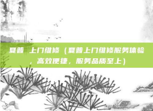 夏普 上门维修(夏普上门维修服务体验,高效便捷,服务品质至上)