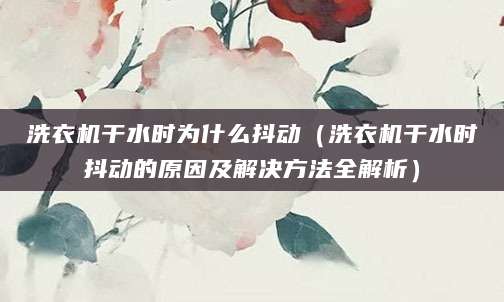 洗衣机干水时为什么抖动(洗衣机干水时抖动的原因及解决方法全解析)