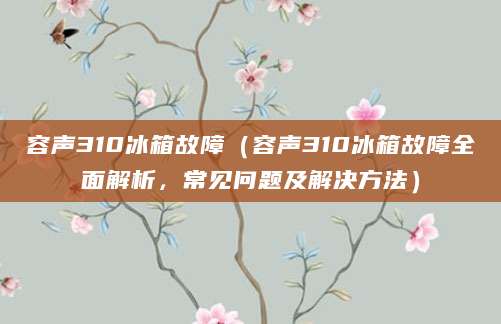 容声310冰箱故障（容声310冰箱故障全面解析，常见问题及解决方法）