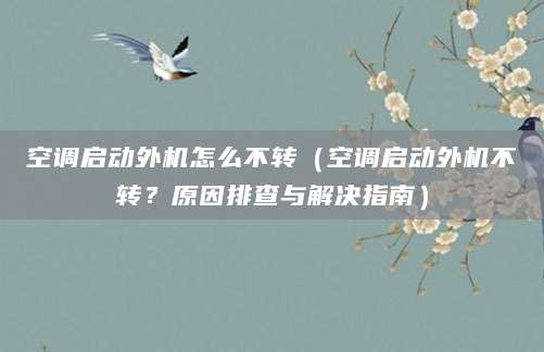 空调启动外机怎么不转（空调启动外机不转？原因排查与解决指南）