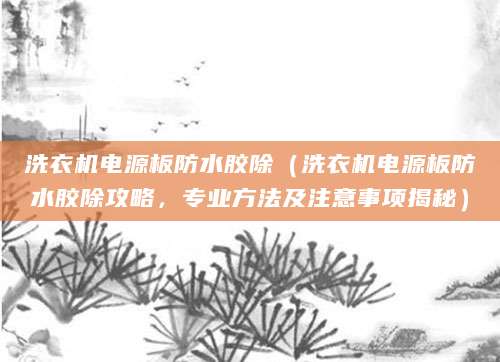 洗衣机电源板防水胶除（洗衣机电源板防水胶除攻略，专业方法及注意事项揭秘）