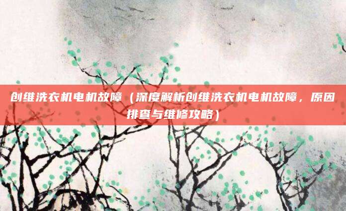 创维洗衣机电机故障（深度解析创维洗衣机电机故障，原因排查与维修攻略）