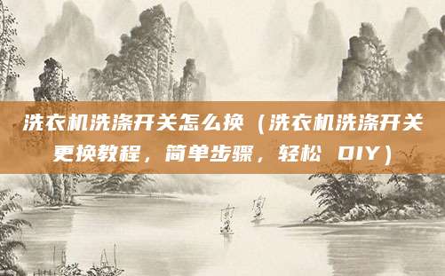 洗衣机洗涤开关怎么换（洗衣机洗涤开关更换教程，简单步骤，轻松 DIY）