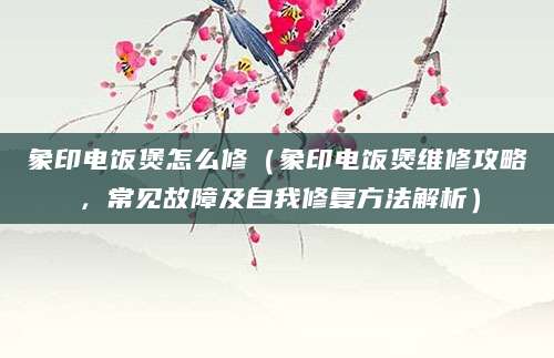 象印电饭煲怎么修（象印电饭煲维修攻略，常见故障及自我修复方法解析）