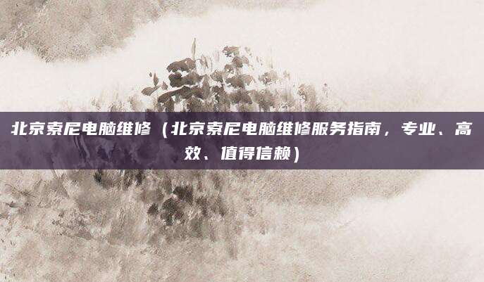 北京索尼电脑维修（北京索尼电脑维修服务指南，专业、高效、值得信赖）