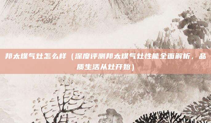 邦太煤气灶怎么样（深度评测邦太煤气灶性能全面解析，品质生活从灶开始）