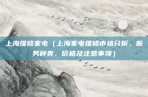 上海维修家电（上海家电维修市场分析，服务种类、价格及注意事项）