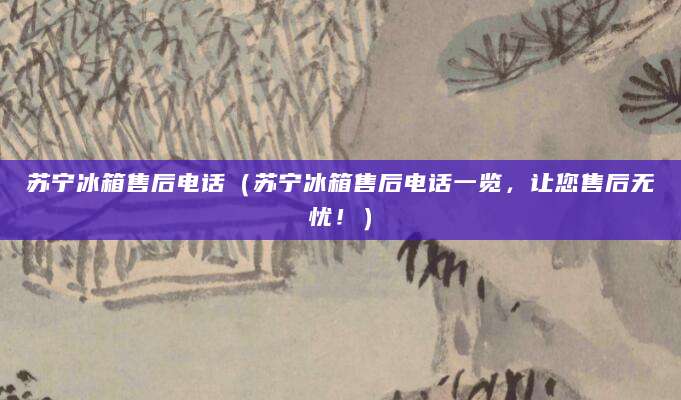 苏宁冰箱售后电话（苏宁冰箱售后电话一览，让您售后无忧！）