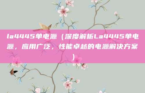 la4445单电源（深度解析La4445单电源，应用广泛，性能卓越的电源解决方案）