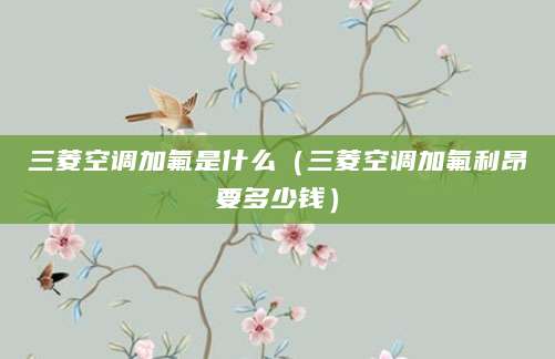 三菱空调加氟是什么(三菱空调加氟利昂要多少钱)