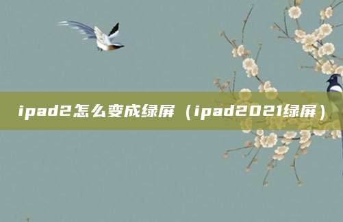 ipad2怎么变成绿屏(ipad2021绿屏)