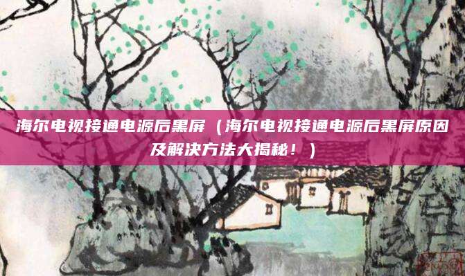 海尔电视接通电源后黑屏（海尔电视接通电源后黑屏原因及解决方法大揭秘！）