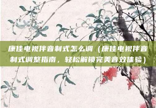 康佳电视伴音制式怎么调（康佳电视伴音制式调整指南，轻松解锁完美音效体验）