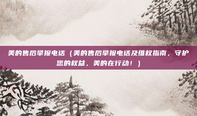 美的售后举报电话（美的售后举报电话及维权指南，守护您的权益，美的在行动！）