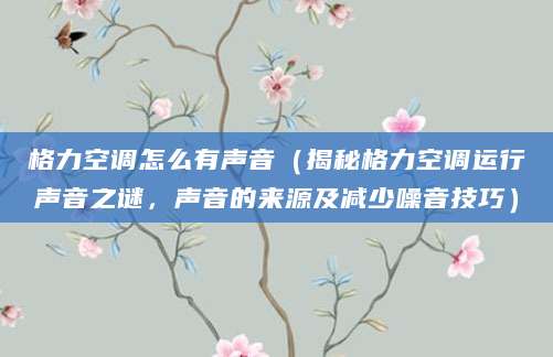 格力空调怎么有声音（揭秘格力空调运行声音之谜，声音的来源及减少噪音技巧）