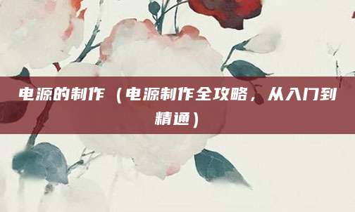 电源的制作（电源制作全攻略，从入门到精通）