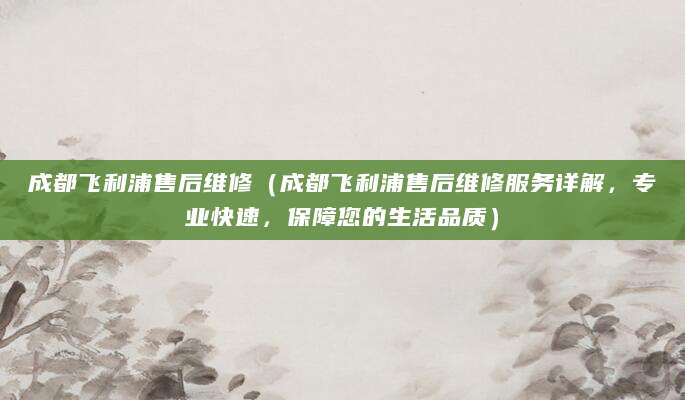 成都飞利浦售后维修（成都飞利浦售后维修服务详解，专业快速，保障您的生活品质）
