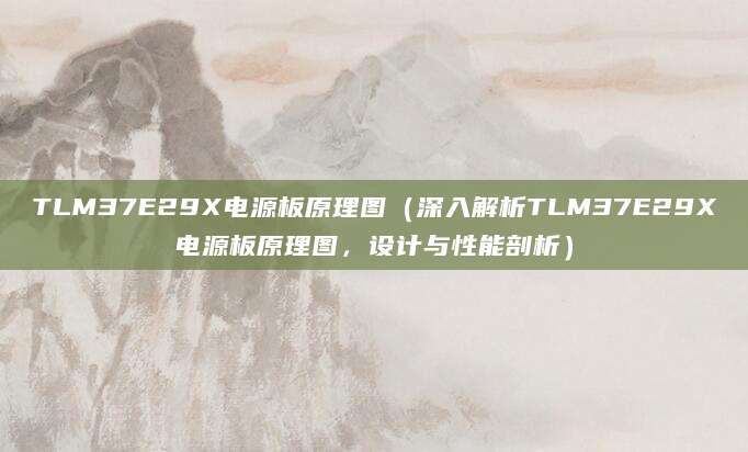 TLM37E29X电源板原理图（深入解析TLM37E29X电源板原理图，设计与性能剖析）