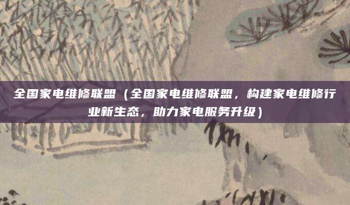全国家电维修联盟（全国家电维修联盟，构建家电维修行业新生态，助力家电服务升级）