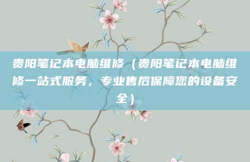 贵阳笔记本电脑维修（贵阳笔记本电脑维修一站式服务，专业售后保障您的设备安全）