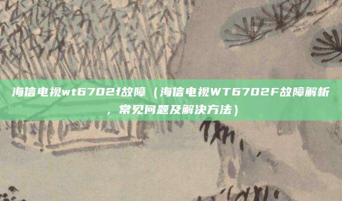 海信电视wt6702f故障（海信电视WT6702F故障解析，常见问题及解决方法）