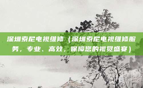 深圳索尼电视维修(深圳索尼电视维修服务,专业、高效,保障您的视觉盛宴)