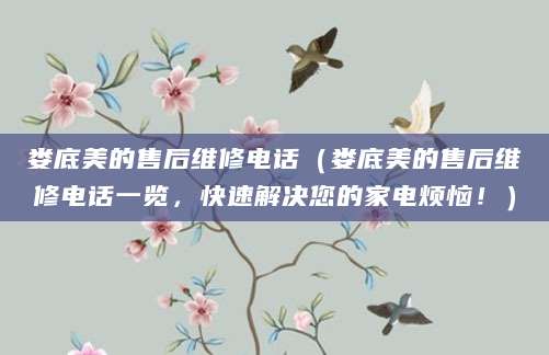 娄底美的售后维修电话（娄底美的售后维修电话一览，快速解决您的家电烦恼！）