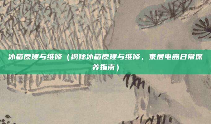 冰箱原理与维修（揭秘冰箱原理与维修，家居电器日常保养指南）