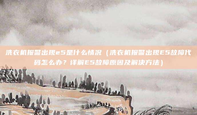 洗衣机报警出现e5是什么情况（洗衣机报警出现E5故障代码怎么办？详解E5故障原因及解决方法）
