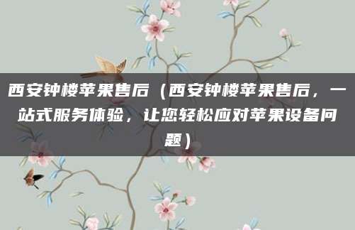 西安钟楼苹果售后（西安钟楼苹果售后，一站式服务体验，让您轻松应对苹果设备问题）
