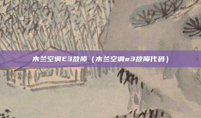 木兰空调E3故障（木兰空调e3故障代码）
