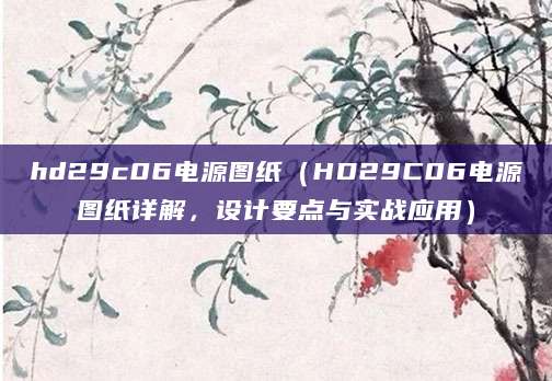 hd29c06电源图纸（HD29C06电源图纸详解，设计要点与实战应用）
