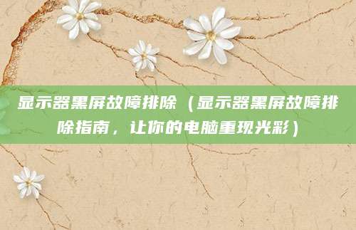 显示器黑屏故障排除（显示器黑屏故障排除指南，让你的电脑重现光彩）