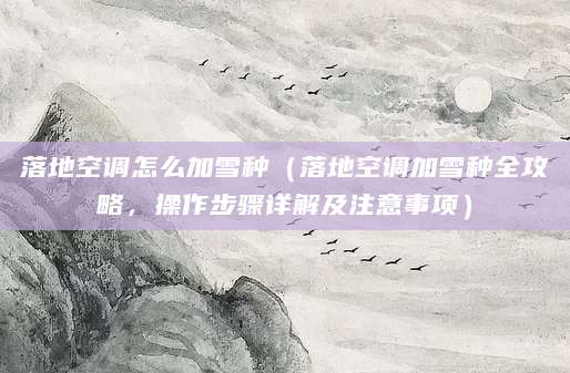 落地空调怎么加雪种（落地空调加雪种全攻略，操作步骤详解及注意事项）