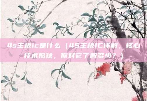 4s主板ic是什么（4S主板IC详解，核心技术揭秘，你对它了解多少？）