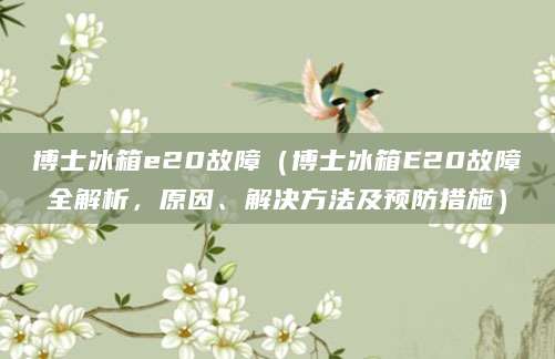 博士冰箱e20故障（博士冰箱E20故障全解析，原因、解决方法及预防措施）