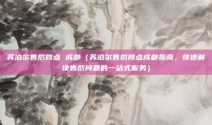 苏泊尔售后网点 成都（苏泊尔售后网点成都指南，快速解决售后问题的一站式服务）