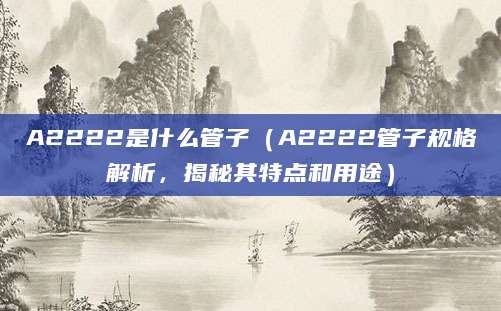 A2222是什么管子（A2222管子规格解析，揭秘其特点和用途）