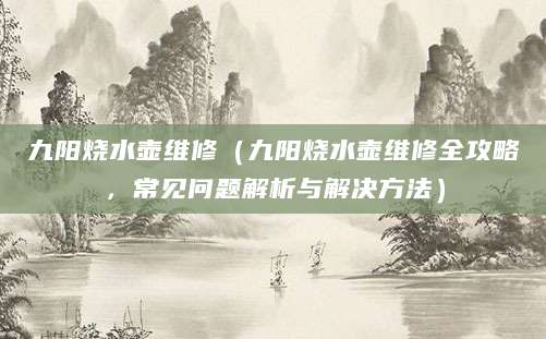 九阳烧水壶维修（九阳烧水壶维修全攻略，常见问题解析与解决方法）