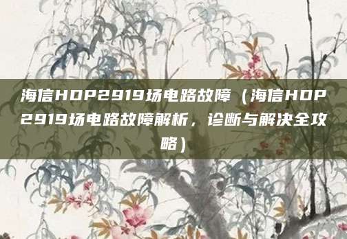 海信HDP2919场电路故障（海信HDP2919场电路故障解析，诊断与解决全攻略）