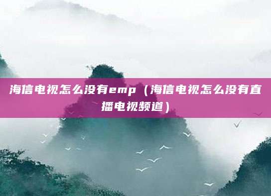 海信电视怎么没有emp（海信电视怎么没有直播电视频道）