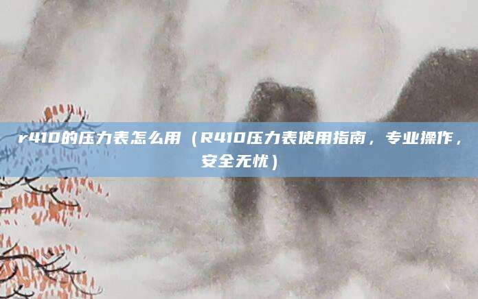r410的压力表怎么用(R410压力表使用指南,专业操作,安全无忧)