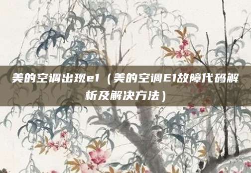 美的空调出现e1（美的空调E1故障代码解析及解决方法）
