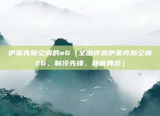 伊莱克斯空调的e6（全面评测伊莱克斯空调E6，制冷先锋，静音典范）